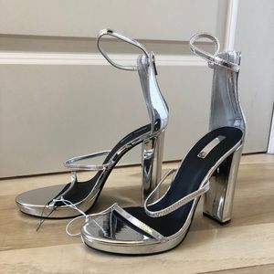 Forever 21 Silver Open Toed Heels